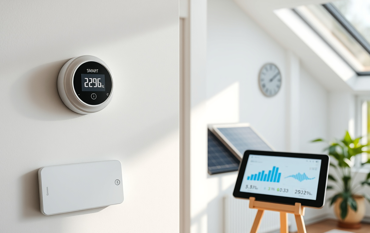 Modernt svenskt hem med smart elmätare och solpaneler